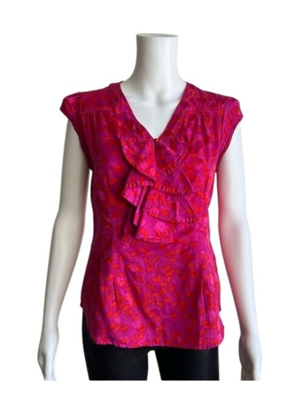 Marc by Marc Jacobs Heart Print Silk Blouse - 8